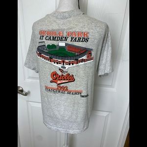 CAMDEN YARDS Baseball Park Vintage Inaugural Season Baltimore Orioles Shirt XL
